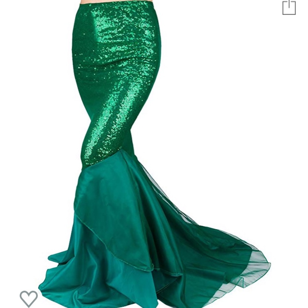 Green Sequin Mermaid Tail Skirt